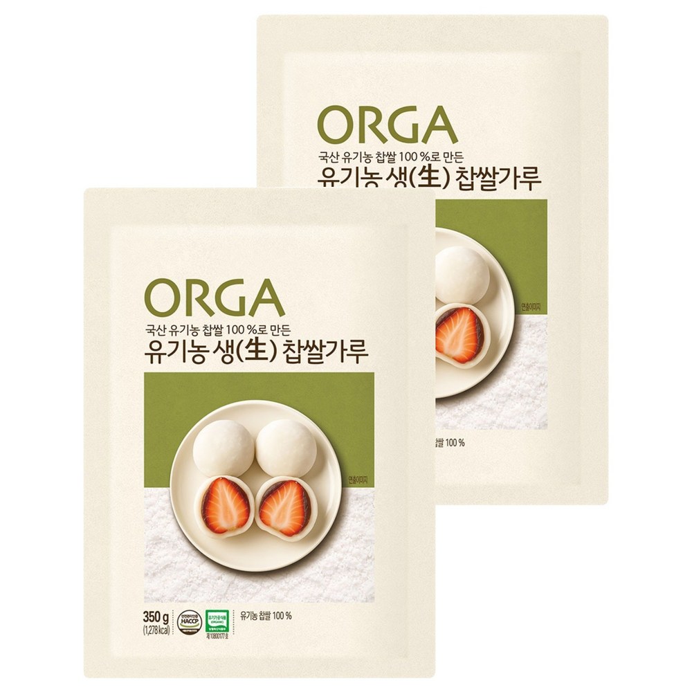 올가홀푸드 유기농 생 찹쌀가루, 350g, 2개
