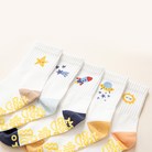 롤리트리 아동용 우주 미끄럼방지 중목 양말 5켤레 세트
