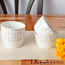 LK 메이드 본차이나 파스텔도트 공기세트, 5개