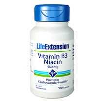 라이프익스텐션 비타민 B3 니아신 500mg 캡슐, 100정, 1개, 100개입