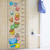 [뭉키데코]키재기스티커_엘리와 꽃 키재기 120cm(A타입), 다크그레이