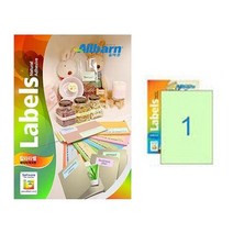 [올바른] 칼라라벨 연두 (레이저 잉크젯공용) -1칸(A4전지), 50매, AL001PG