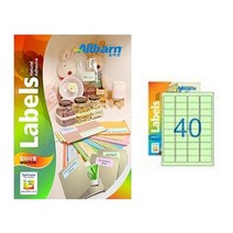 [올바른] 칼라라벨 연두 (레이저 잉크젯공용) -40칸(4X10), 50매, AL040PG