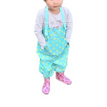 플리에 놀이복 멜빵형 노랑땡땡이 L, 민트