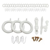 지앤지 커텐링, 화이트, 커텐링 24개+커텐핀24개_화이트+후사고리2개+피스4개