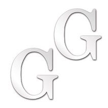핸드팩토리 문자 G 아크릴 미러 클래식 포인트스티커 2개, 은색
