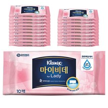 마이비데 포 레이디 비데티슈 휴대형, 10매입, 20팩