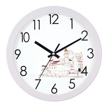 무소음 로맨틱타운 벽시계, 화이트