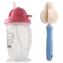 MPL 피리 빨대컵 + 세척솔, 핑크, 1개