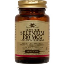 솔가 이스트-프리 셀레늄 100mcg 타블렛 글루텐 프리 비건 무설탕, 100정, 1개