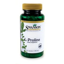 스완슨 L-프롤린 500mg 캡슐, 100개입, 1개