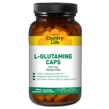 컨트리라이프 L-글루타민 500mg 글루텐 프리 비건 캡슐, 100개입, 1개, 100정