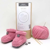 멜로우 아기 부츠 뜨개질 키트, 인디언 핑크, 1세트