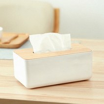젊은이마켓 [내츄럴 분위기] 우드 휴지케이스 모음 휴지커버 우드사각(화이트), 1개