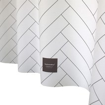 원세븐나인 모던부티크 헤링본 패브릭 샤워커튼 1800mm x 1880mm, 1개, 화이트계열