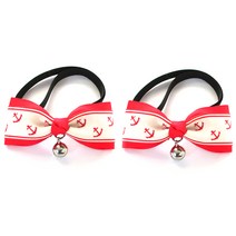이코디 보트 고양이 방울 목걸이 L, 레드, 2개입
