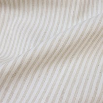 르우홈 린넨 코튼 선염 스트라이프 원단 4mm, 베이지