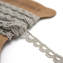 코하스아이디 쁘띠 에뜨왈 라크안시엘 코튼 레이스 테이프, 그레이, 3개입