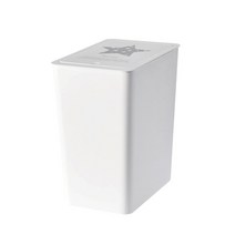 씨에스리빙 종량제봉투 전용 모던 사각 원터치 휴지통 10L, 화이트, 1개