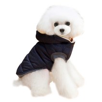 블럭마트 강아지 고양이옷 기모패딩, 블루