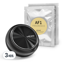 빅쏘 카로브 송풍구 차량용 방향제 메탈형, 3세트, 옐로우 피오니