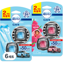 페브리즈 차량용 맑은하늘바람 2.2ml 2개입 + 다우니향 2.2ml 2개입, 6세트