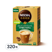 네스카페 수프리모 디카페인 커피믹스 12g, 80개입, 4개