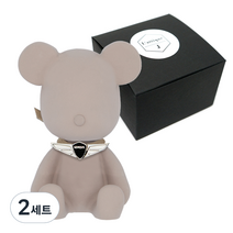 라띠크제이 엠블럼 베어 차량용 방향제 제네시스 베이지 + 리필 클린코튼 5ml, 2세트