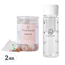 티톡티톡 쏙쏙티 호박팥차 2g x 30p + 챌린지 티백 보틀 500ml, 2세트, 2세트