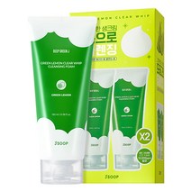 제이숲 딥그린제이 그린레몬 클리어 휩 약알칼리성 클렌징 폼, 2개, 180ml