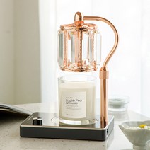 캔들백화점 엘사 캔들워머 로즈골드블랙 + 소이 캔들 280g 세트, 잉글리쉬페어프리지아, 1세트