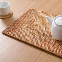 정리생활 내추럴 고급 라탄 테이블 매트 사각, 40 x 30 cm