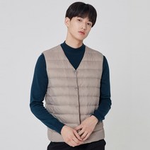 마인드브릿지 남성용 브이넥 구스 다운 경량 베스트 MVDV0101