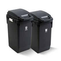 라이피스트 아델리 분리수거함 60L, 블랙, 2개