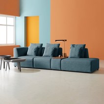 다우닝 홀인원 패브릭 4인용 소파 우형 + 쿠션 대 3p + 쿠션 소 3p 방문설치, 오션