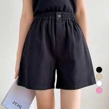 데이템 여성용 밴딩 탄탄 숏 팬츠