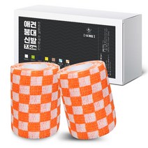 딩동펫 반려동물 자가접착 붕대신발 12p, 체크오렌지