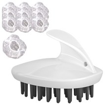 에이팀 두피 마사지 브러쉬 + 헤어캡 10p 세트, 화이트, 1세트