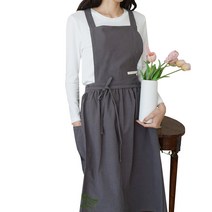 잇츠온 코튼 파스텔 원피스 앞치마, 차콜, 1개
