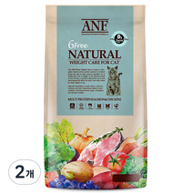 에이엔에프 6Free 웨이트 케어 고양이 사료, 다이어트, 2kg, 2개