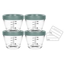 포네르 트라이탄 이유식 용기 130ml, 블루그레이, 4개