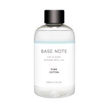 베이스노트 디퓨저 리필오일, 퓨어코튼, 200ml