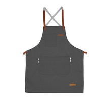 아리코 가죽 포인트 캔버스 앞치마, 그레이, 1개