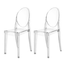 영가구 무팔 디자인 의자 2p, 투명