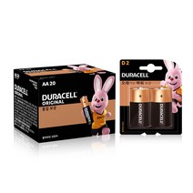 듀라셀 알카라인 건전지 AA 20p + 알카라인 D 2p 세트, 1세트