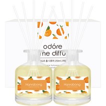 오도르 홈 디퓨저 2개 섬유스틱 10P, 한라봉, 250ml