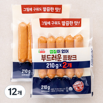 롯데햄 부드러운 프랑크 소시지, 210g, 12개