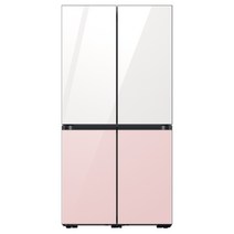 삼성전자 BESPOKE 프리스탠딩 4도어 냉장고 RF85B911155 875L 방문설치, 글램 화이트 + 글램 핑크