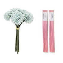 아제르퍼시픽 아트 플라워 스틱 골드메리 번들 조화 + 디퓨저 스틱 20p, 조화 (스카이블루), 스틱 (핑크), 1세트