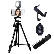 셀루미 LED 촬영 휴대폰 조명 삼각대 풀세트 블랙 앤 블랙, SEL-DL150A